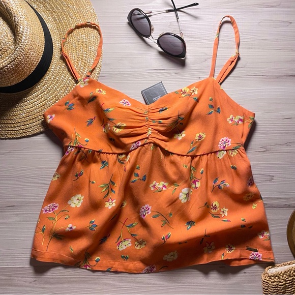 Volcom Floral Mucho Mahalo Coral Cami Flowy Tank Top - Picture 2 of 11